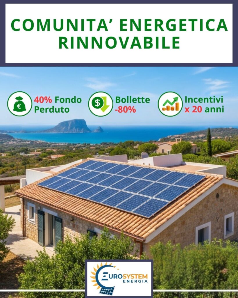 Comunità energetiche sardegna - fotovoltaico incentivi statali e contributo fondo perduto