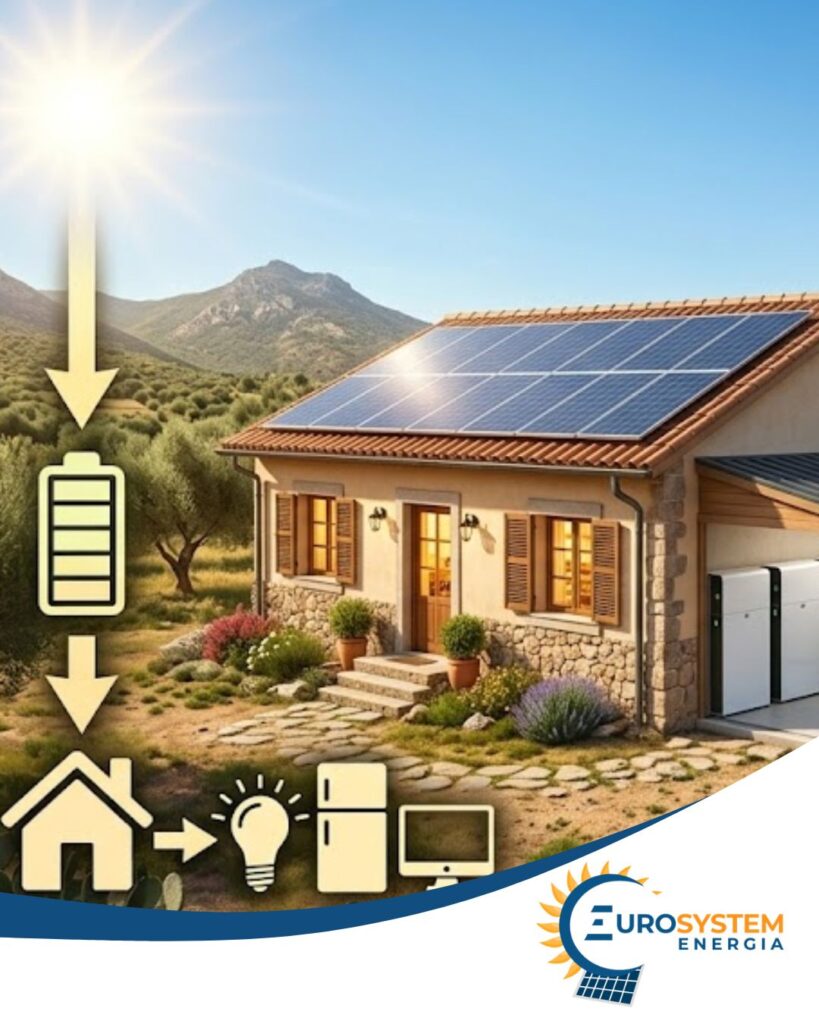 casa con pannelli solari - fotovoltaico off-grid